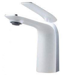 Norico Eden Chrome and White Bathroom Basin Mixer Tapware Norico Eden Chrome and White Bathroom Basin Mixer Tapware